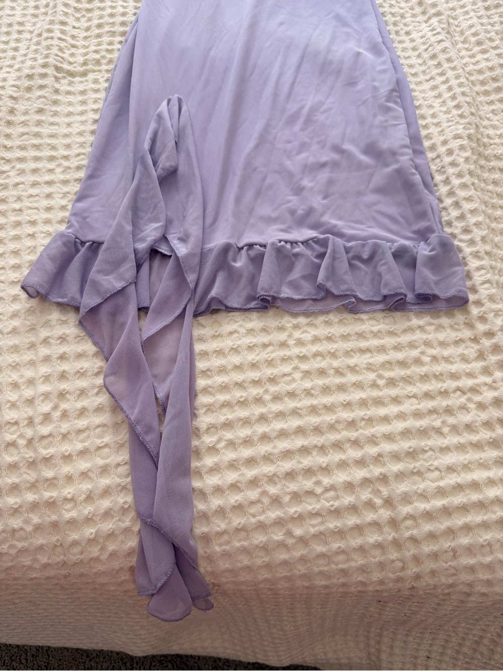 Amazon Lavender V-Neck Ruffle Slip - Picture 3 of 5